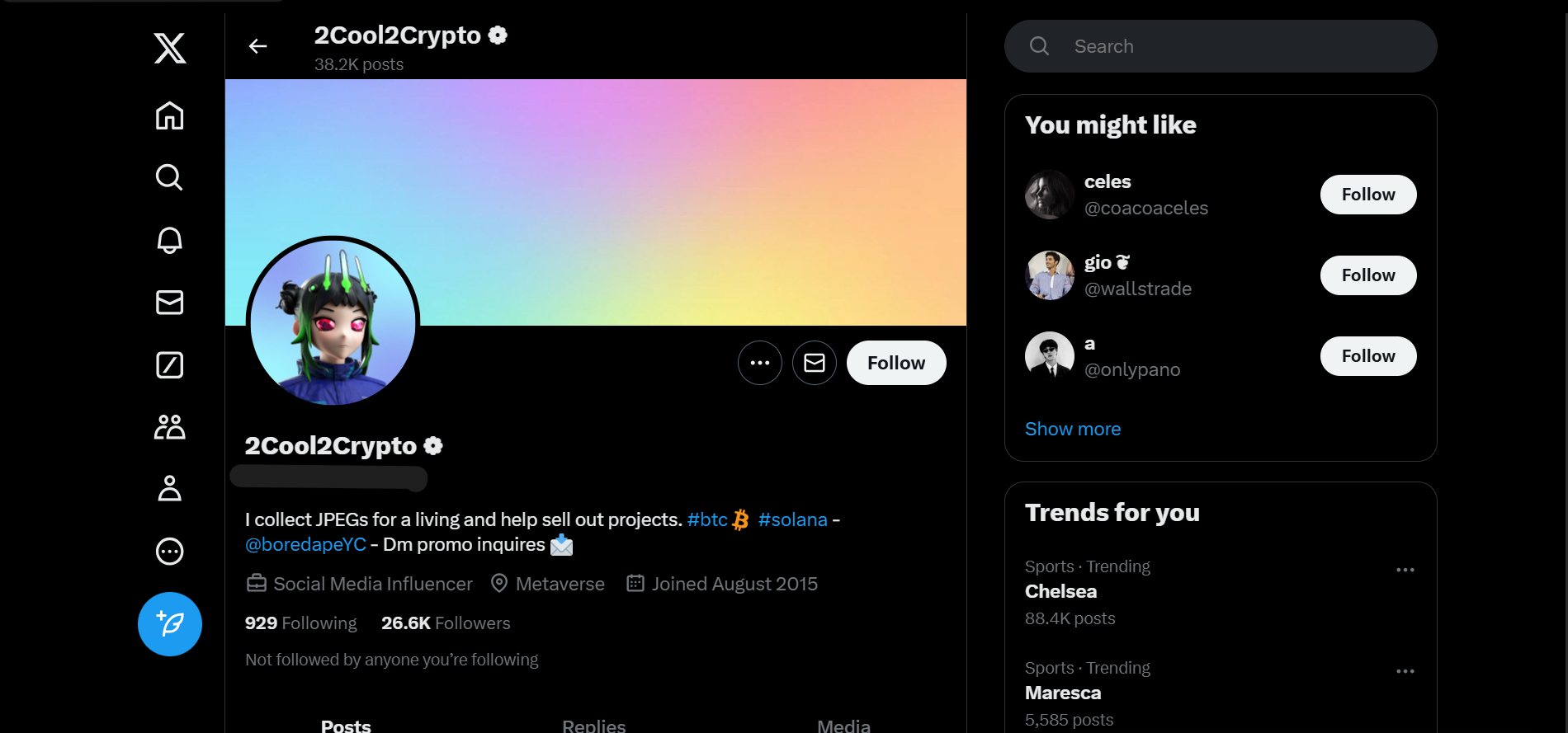 High Quality 2015 Real 26.6K Followers Crypto Twitter