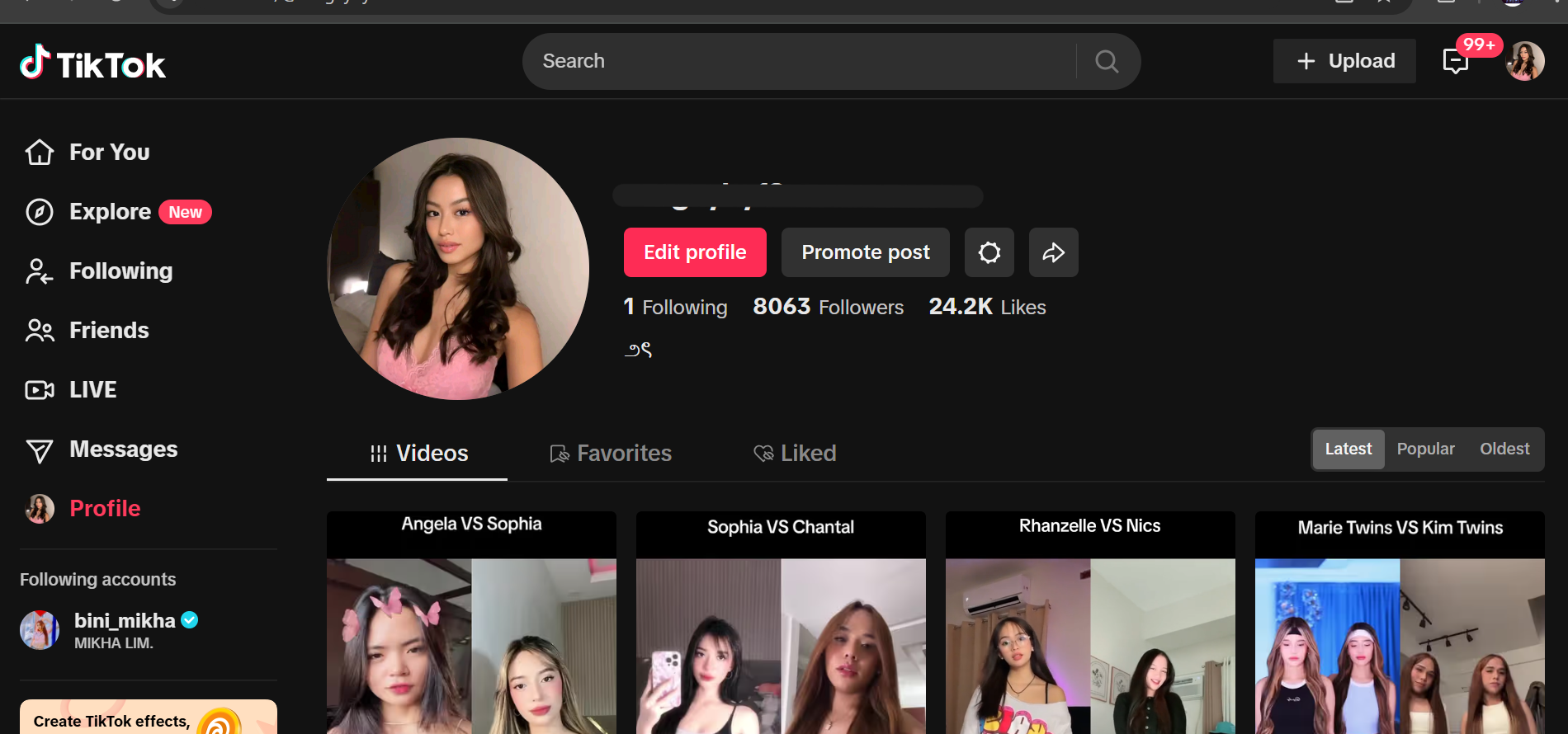 High Quality 8k Real Followers Girl TikTok With 24.2K Likes