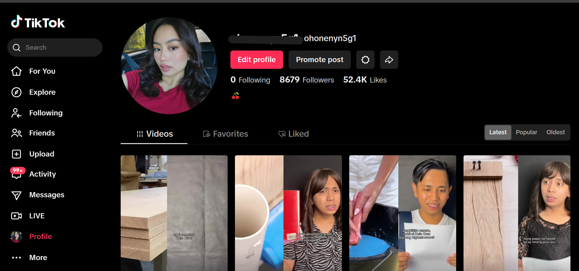 High Quality 8.6k Followers TikTok With 52.4K Likes