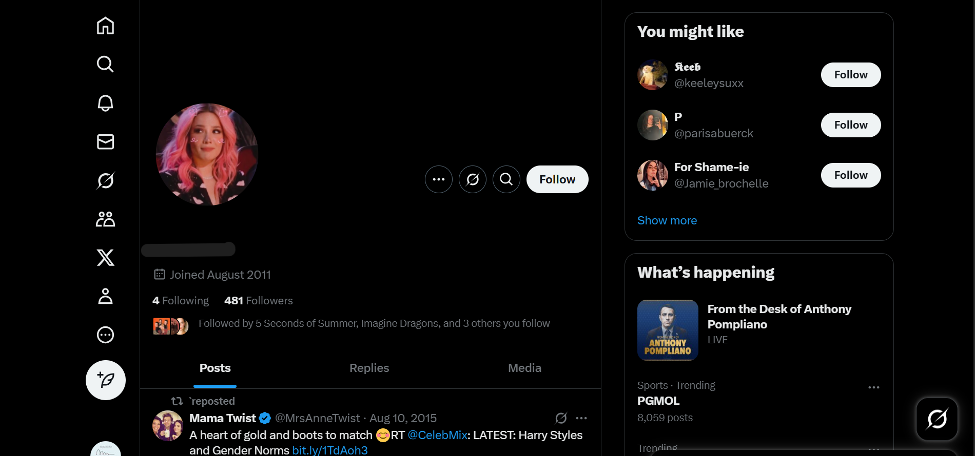 HQ 2011 X Account Followed by Halsey, Imagine Dragons etc.