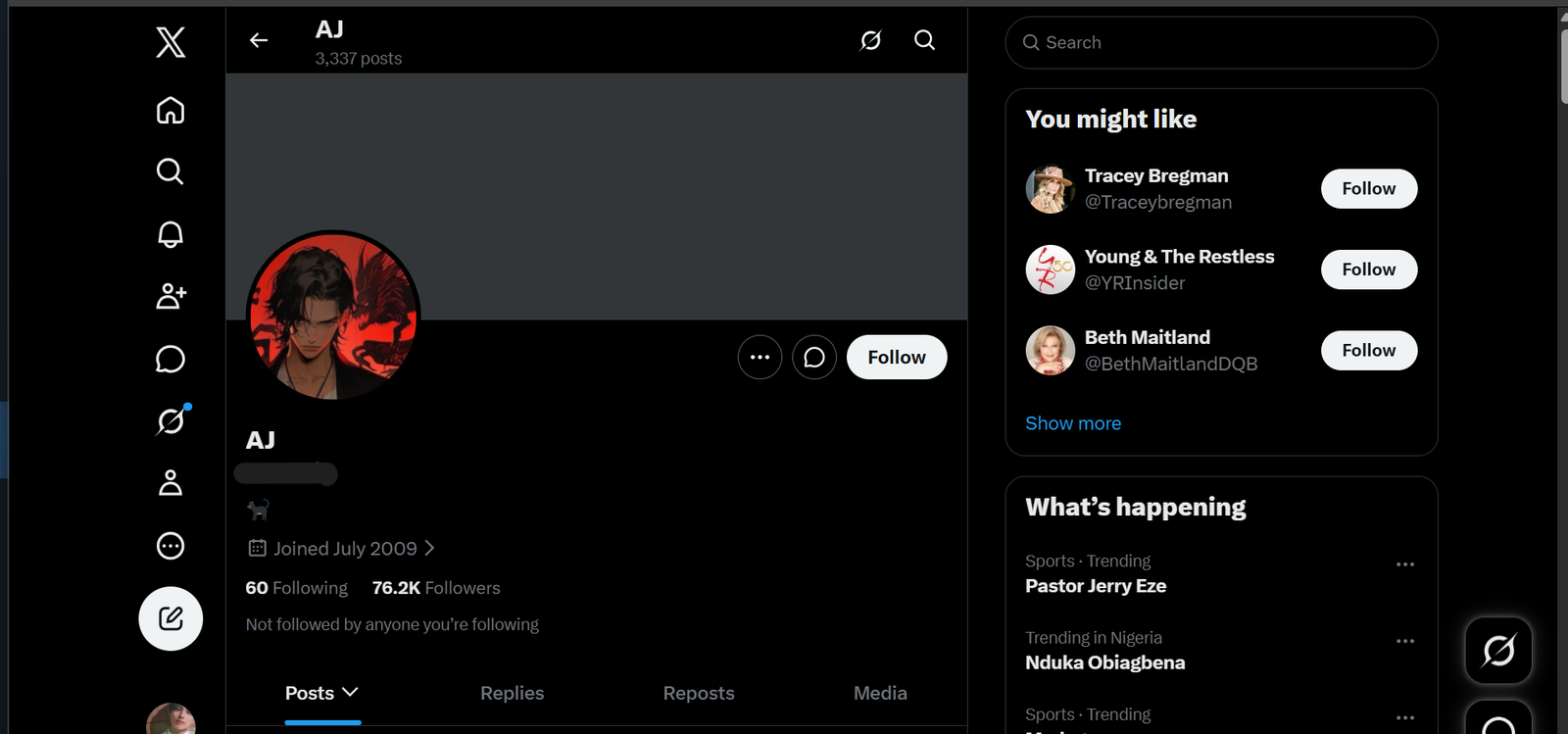 Top-Notch X Account with 76.2K Organic Followers